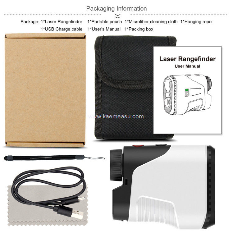 kaemeasu เลเซอร์วัดระยะ การกอล์ฟ การล่า การยิง วัดระยะมือ เครื่องชาร์จ USB ระยะวัด D450
