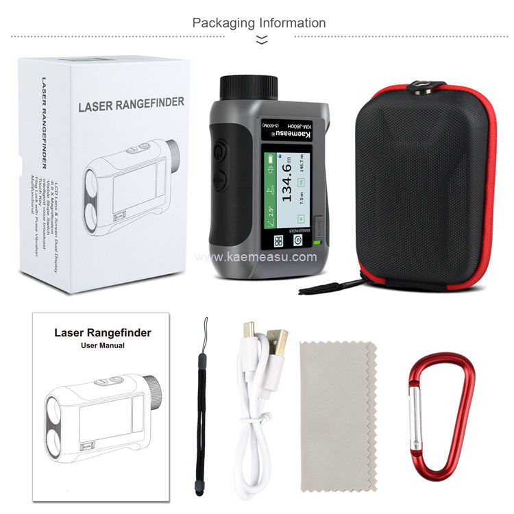 Kaemeasu Voice Broadcast Golf Rangefinder เลเซอร์ระยะวัดกล้องโทรทัศน์ ด้วยจอสัมผัส LCD J600