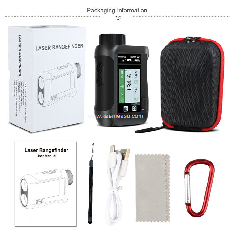 Kaemeasu Voice Broadcast Golf Rangefinder เลเซอร์ระยะวัดกล้องโทรทัศน์ ด้วยจอสัมผัส LCD J600