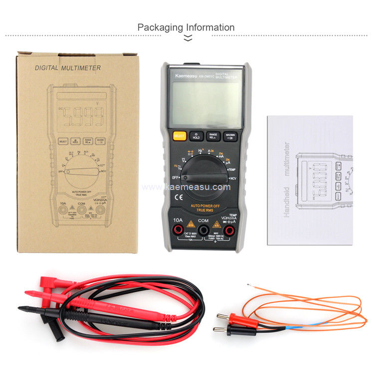 Kaemeasu 01C LCD Display Avometer Digital Multimeter AC DC Voltage true RMS การทดสอบ