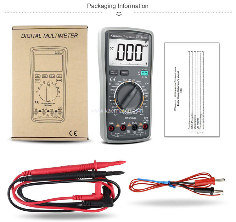 Kaemeasu 02B OEM ODM อิเล็กทริก มูลติเมตร RMS ทรู ทรู เทสเตอร์ความต้านทานกระแสไฟฟ้า