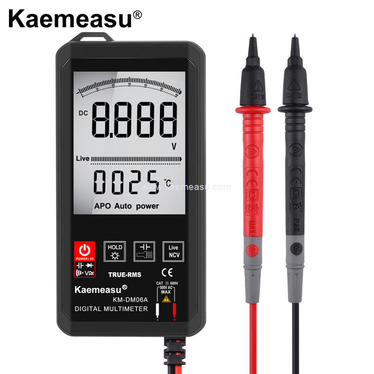 Kaemeasu 06A DC AC วอลเตจเมเตอร์ มินิ มัลติเมตรกระเป๋า 2 ชิ้น แบตเตอรี่ AAA