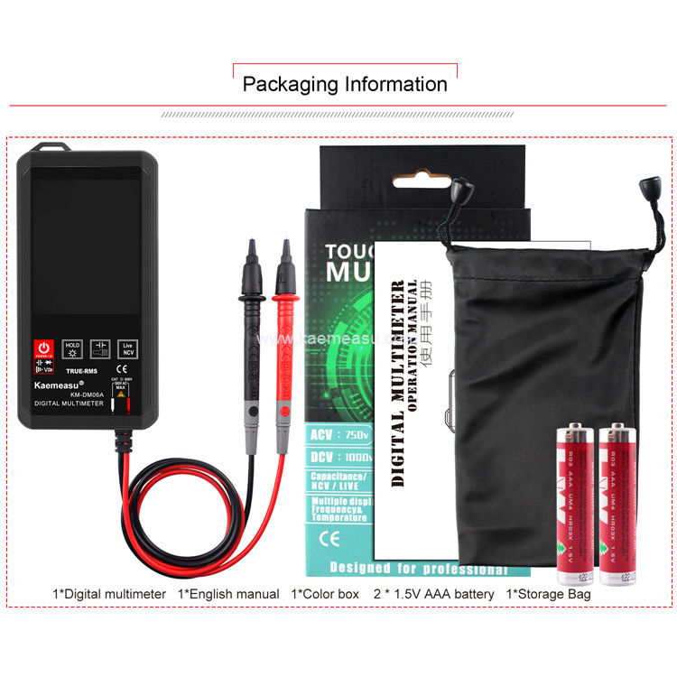 Kaemeasu 06C Display สี Multimeter Tester ช่างไฟฟ้า Smart Voltmeter มัลติเมตรดิจิตอล