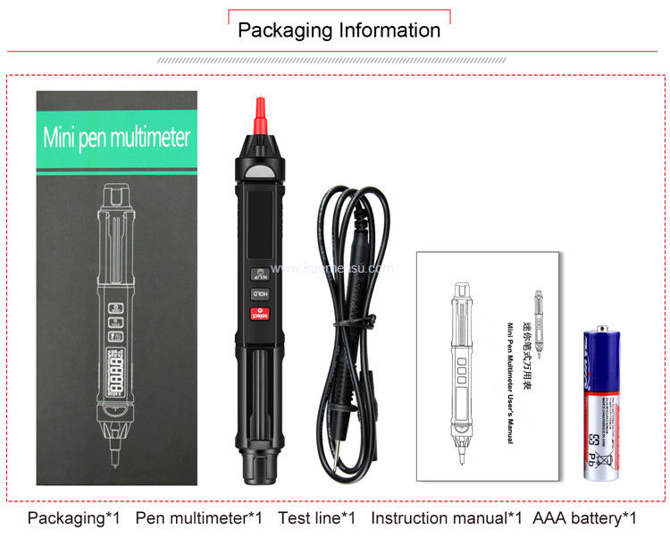 Kaemeasu 6000 Count Display Pen Type Digital Multimeter พร้อมเครื่องตรวจความตึงเครียด