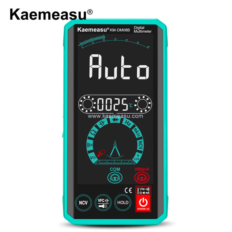Kaemeasu 08B Display Color Multimeter Tester ช่างไฟฟ้า วอลท์เมตร NCV Ture RMS วอลท์เมตร 150g