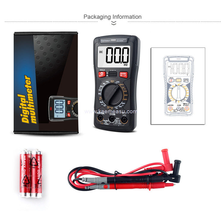 Kaemeasu 09A มัลติเมตรดิจิตอล Ture RMS ปัจจุบันวัดแรงดัน 2000 นับ Clamp Meter