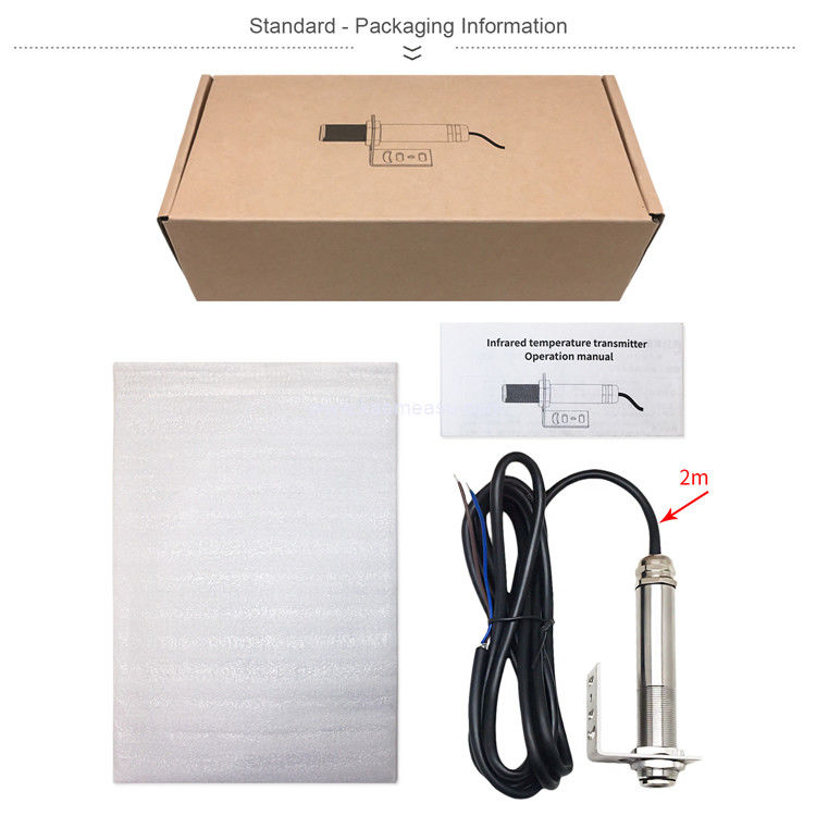 kaemeasu 4-20mA Output Laser Temperature Transmitter ไพโรเมตร ไม่ติดต่อ เครื่องตรวจจับอุณหภูมิอินฟราเรด -20~100°C