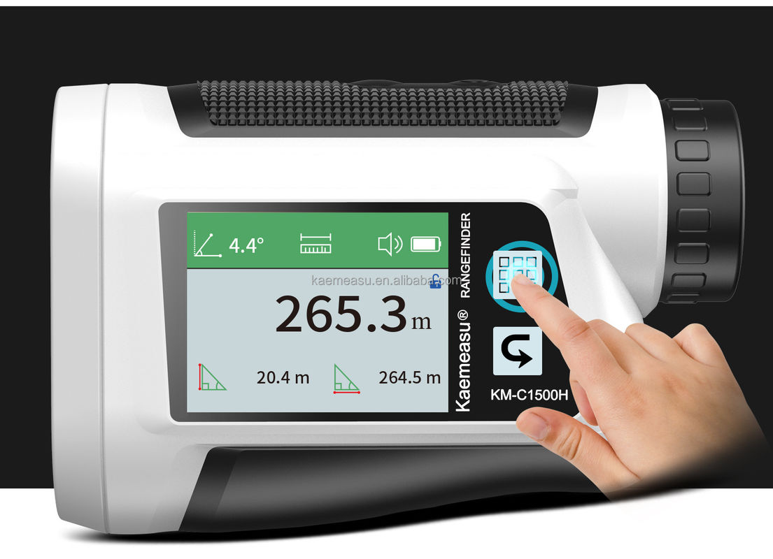 OEM 6x Rangefinder Laser Mounted Range Finder Golf Laser Range Finder แบตเตอรี่ลิตยูม แบบทัชชาร์จ สีหน้าจอ IP54