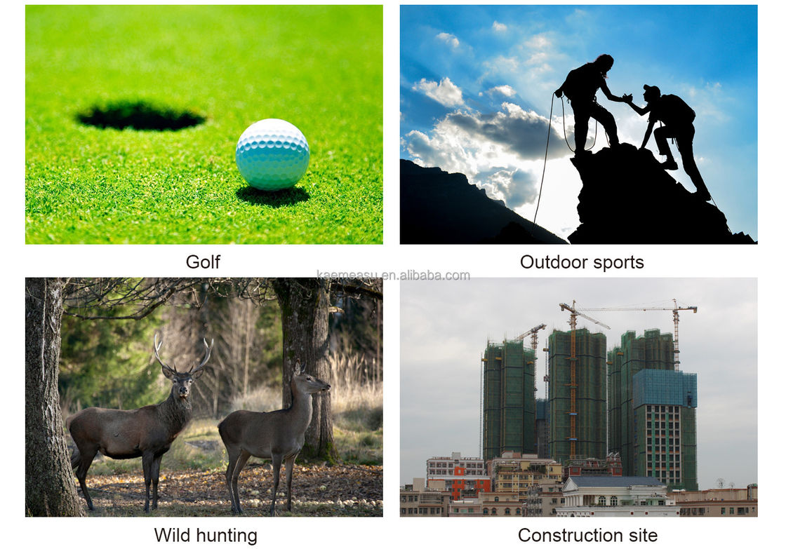 OEM 6x Rangefinder Laser Mounted Range Finder Golf Laser Range Finder แบตเตอรี่ลิตยูม แบบทัชชาร์จ สีหน้าจอ IP54