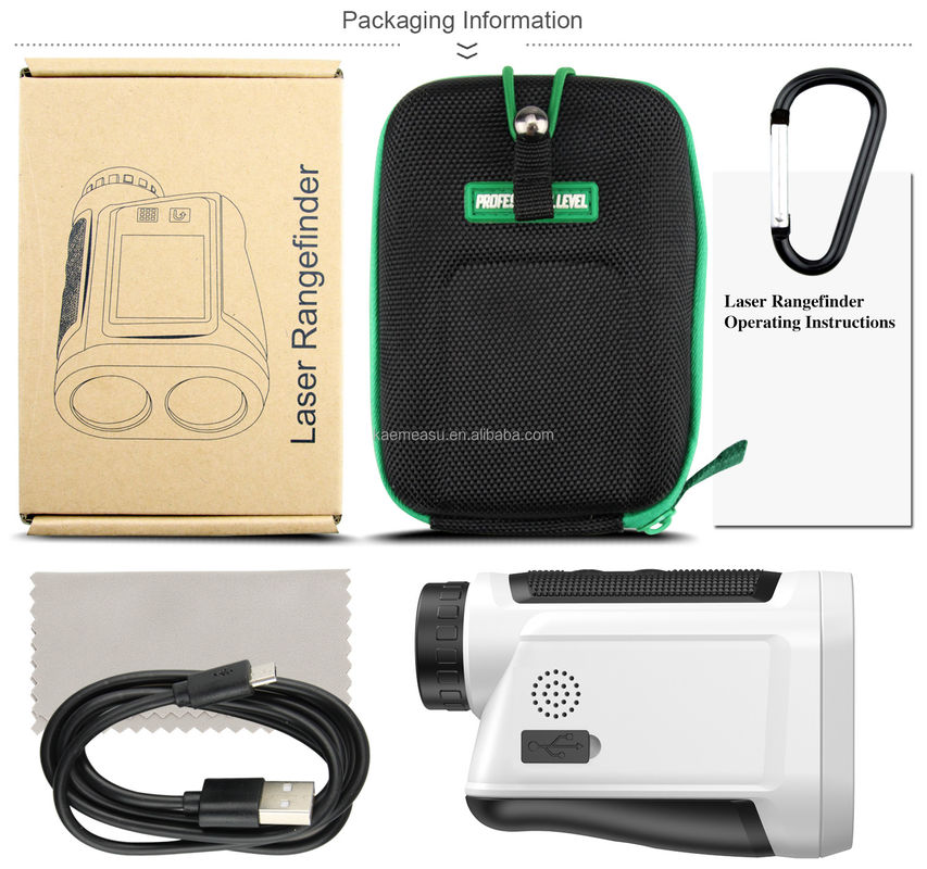 OEM 6x Rangefinder Laser Mounted Range Finder Golf Laser Range Finder แบตเตอรี่ลิตยูม แบบทัชชาร์จ สีหน้าจอ IP54