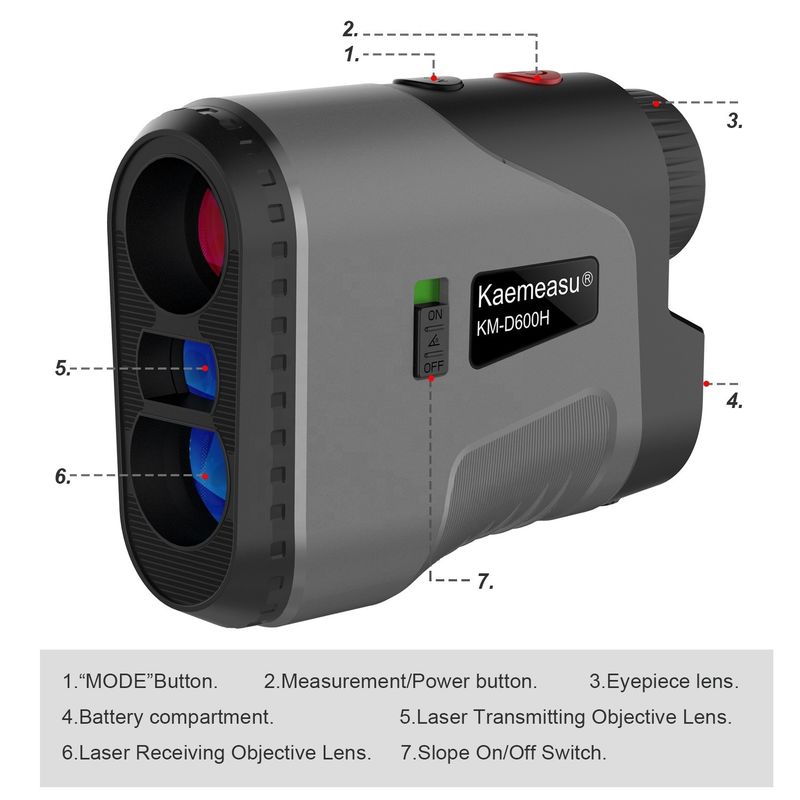 OEM ODM Range Finder 600/800/1000m Golf Distance Meter หลายรูปแบบ เลเซอร์ Rangefinders เทเลสโป้พร้อมสวิตช์ความชัน