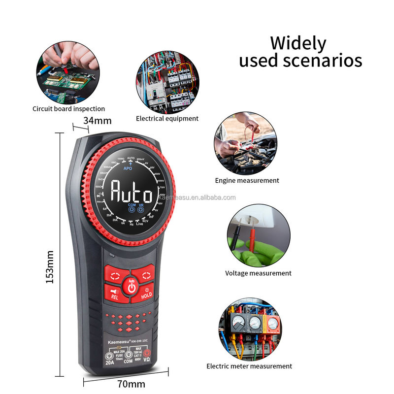 อัตโนมัติ Range Voltage Meter NCV TRMS Diode Test ทดสอบความต้านทานกระแส ทดสอบ Clamp Meter Multimetro มัลติเมตรดิจิตอลสมาร์ท