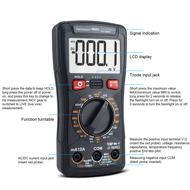 3999 จํานวน TRMS LCD มัลติเมตรมืออาชีพ NCV Bench Multimeter ไฟฟ้าสมาร์ท ดิจิตัล มัลติเมตร มัลติเมตรรถยนต์