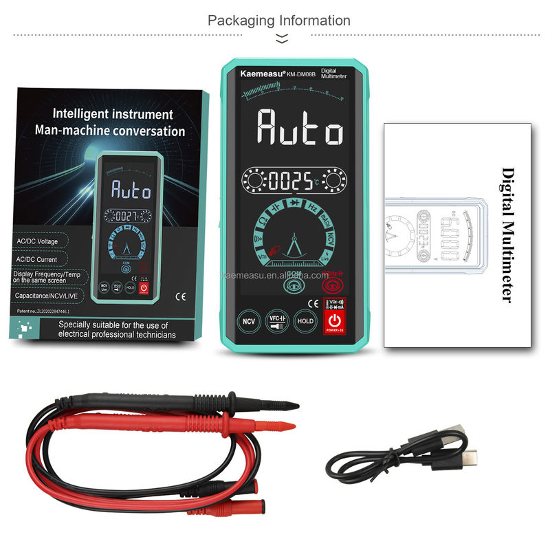 มูลติเมตรการปฏิสัมพันธ์มนุษย์เครื่องมือที่ฉลาด จอแสดงสี LCD เครื่องทดสอบแรงดัน เครื่องชาร์จใหม่ มูลติเมตรดิจิตอลที่ฉลาด