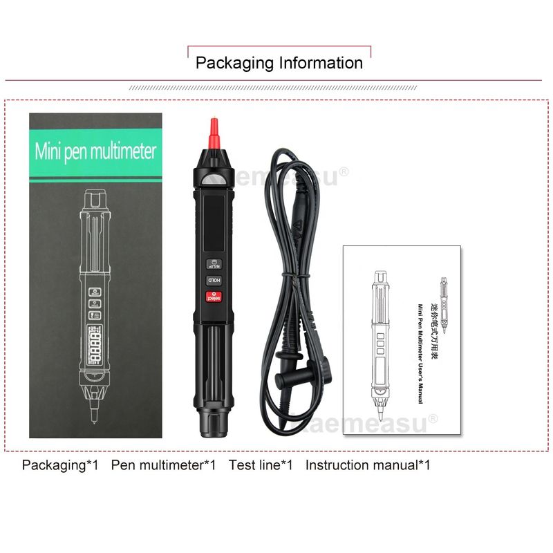Oem Factory Direct Pen Digital Multimeter True Rms Digital Meter เครื่องวัดความแรงดันที่ไม่ได้ติดต่อ เครื่องวัดความแรงดันที่ไม่ได้ติดต่อ