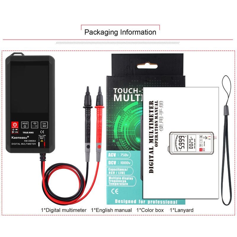 EBTN Display Touch Digital Multimeter 6000 Count Digital Multimeter Ncv Function Neutral Live Wire Test มัลติเมตรดิจิตอล