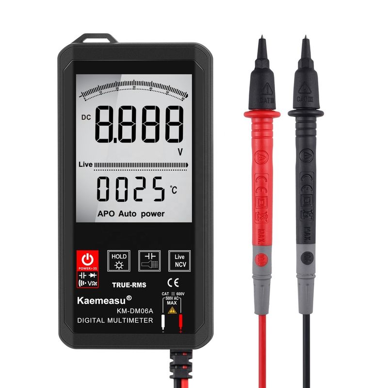 หน้าจอใหญ่ อัตโนมัติ ระยะสัมผัส มัลติเมตรดิจิตอล RMS จริง มัลติเมตรดิจิตอล AC DC โวลเตจ มินิ มัลติเมตรกระเป๋า