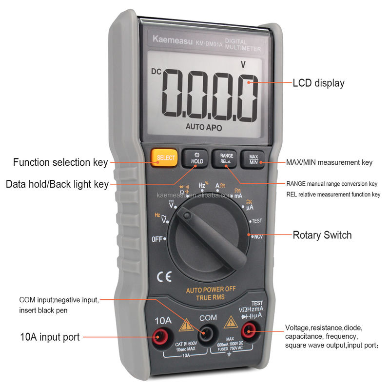 OEM ODM Anti-Burn Multitester DC/AC NCV วัดผลิตคลื่นสแควร์ true-rms ระยะทางอัตโนมัติ ดิจิตอลมัลติเมตร