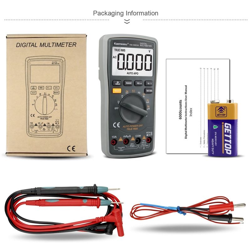 03A อุตสาหกรรมแม่นยําสูง Autorange สมาร์ท ดิจิตอล มัลติเมตร NCV 1000V AC DC มัลติเมตร สมาร์ท ดิจิตอล มัลติเมตร