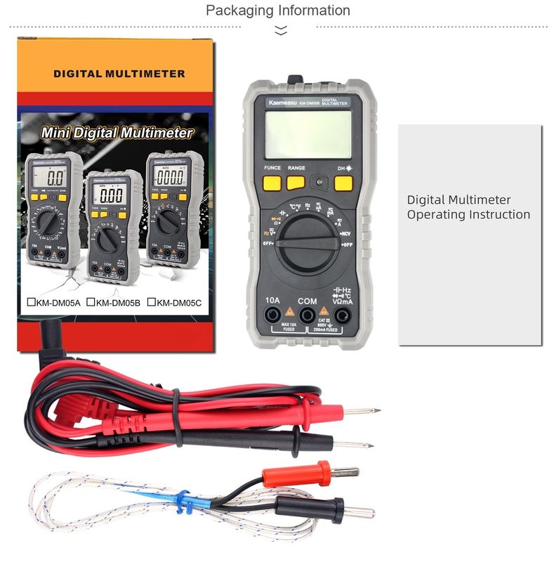 อัตโนมัติ ระยะ LCD Display ไฟฟ้า Multi Tester T-rms NCV คันวัด Bench ดิจิตอล Multimeters กับ Probe