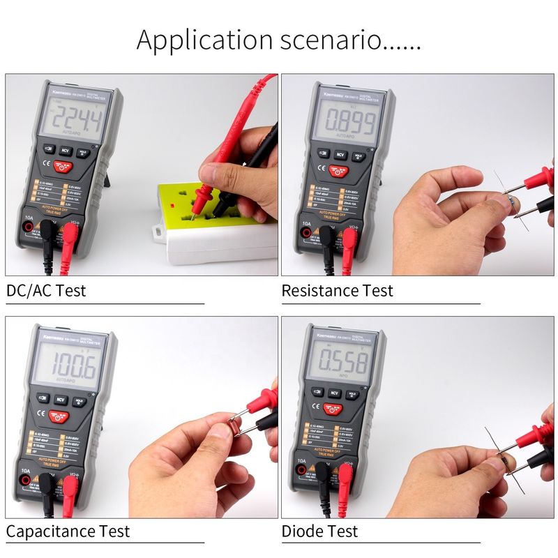 อัตโนมัติ ระยะหลายฟังก์ชัน Multi tester ไฟฟ้า Smart Voltmeter มัลติเมตรดิจิตอลสําหรับการวัดระยะความดัน 6V-1000V