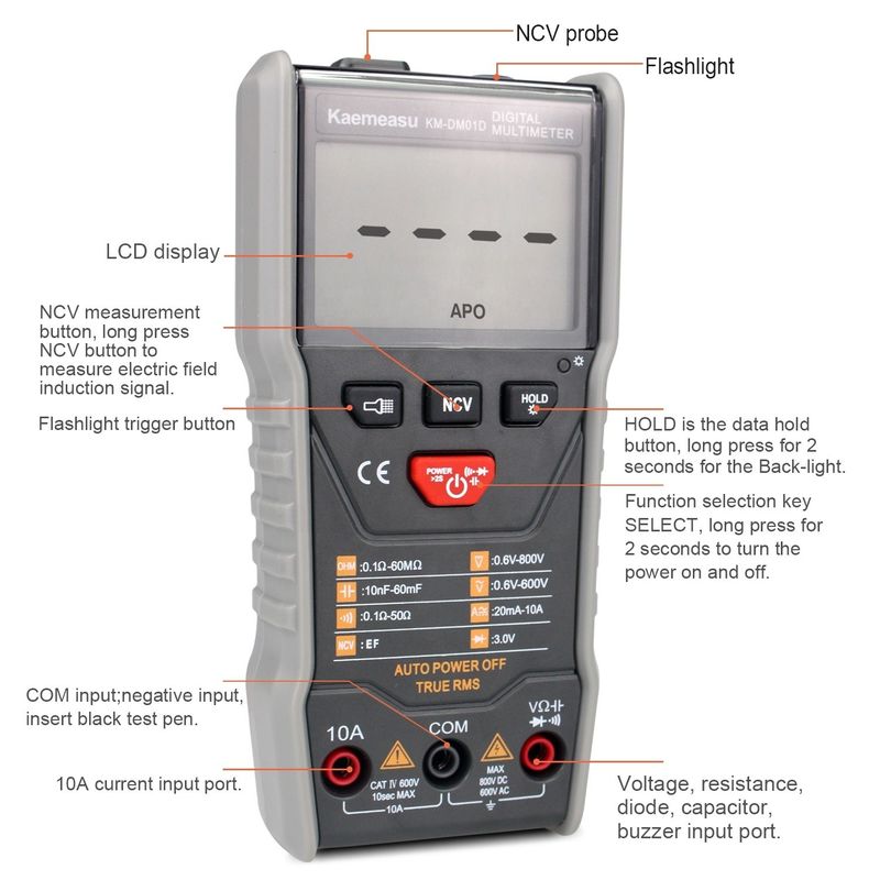 ขายร้อน Anti burn Multitester เครื่องทดสอบความตึงเครียด เครื่องทดสอบความต้านทาน Auto Ranging Professional Industrial Digital Multimeters ราคา