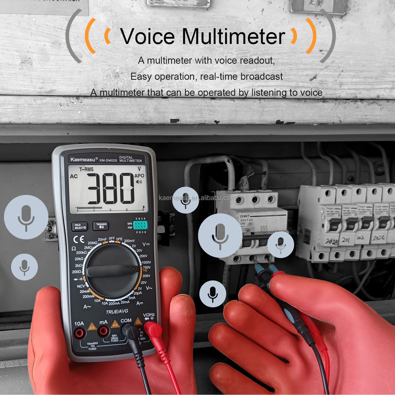 OEM ODM อิเล็กทรอนิกส์ มัลติเมตร DC AC NCVมืออาชีพ True RMS Tester ระยะทางอัตโนมัติ มัลติเมตรรายงานเสียงสมาร์ท