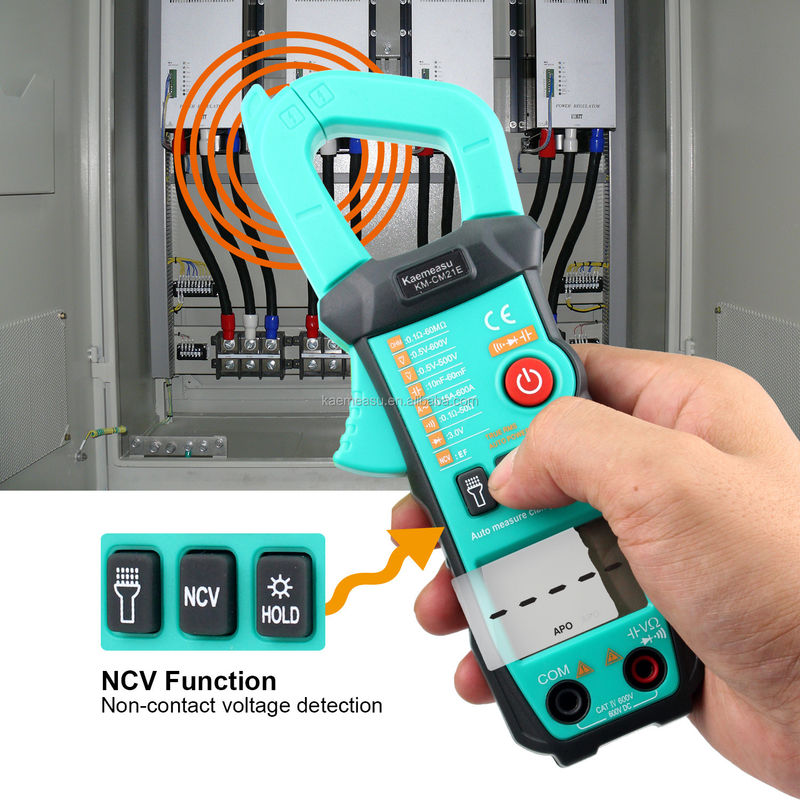 600A การวัดกระแสไฟฟ้า Trms ระยะไฟฟ้าอัตโนมัติ Ammeter Hz Ohm Ncv Tester Multimeter Ampere Meter Clamp Meter 21E