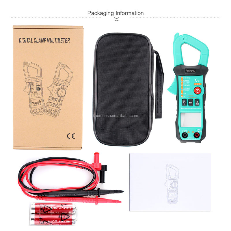 600A การวัดกระแสไฟฟ้า Trms ระยะไฟฟ้าอัตโนมัติ Ammeter Hz Ohm Ncv Tester Multimeter Ampere Meter Clamp Meter 21E