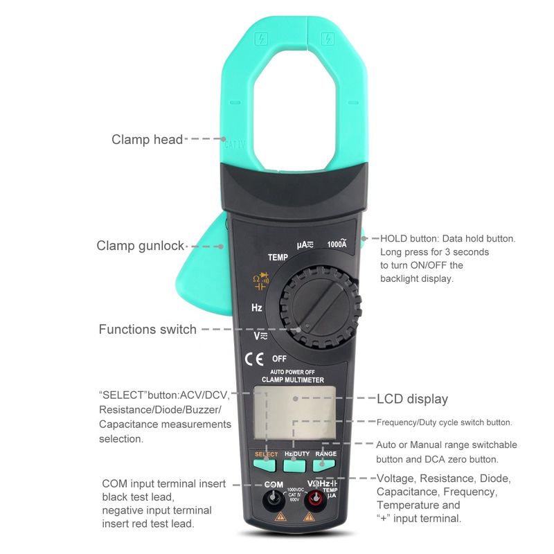 เครื่องวัดความดันแบบอาชีพ 1000A AC/DC เครื่องวัดความดันด้วย 3 5/6 หลัก และเครื่องวัดกระแสไฟฟ้าหลายฟังก์ชัน