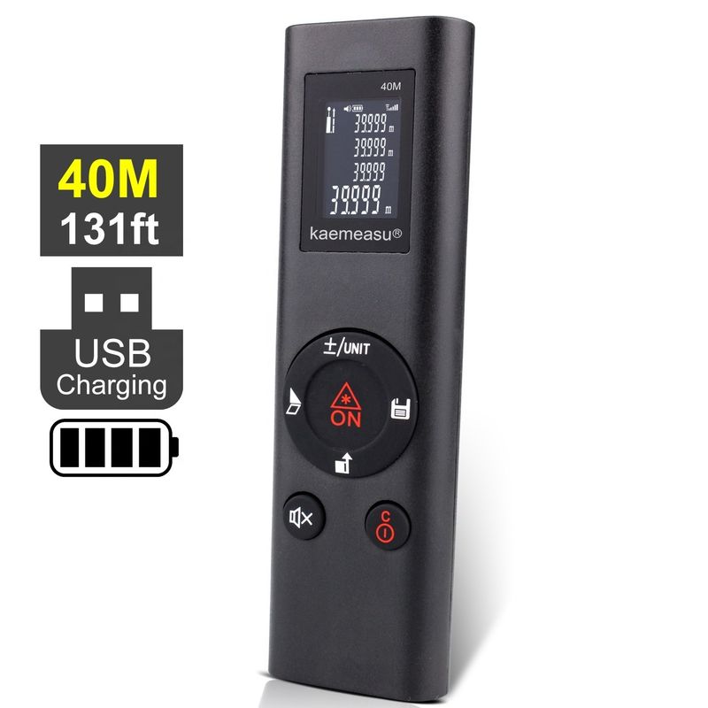 40m มินิ มือถือ USB สามารถชาร์จเลเซอร์ระยะเมตร ความละเอียดสูง อินฟราเรด อิเล็กทรอนิกส์ Ruler เลเซอร์ Range Finder