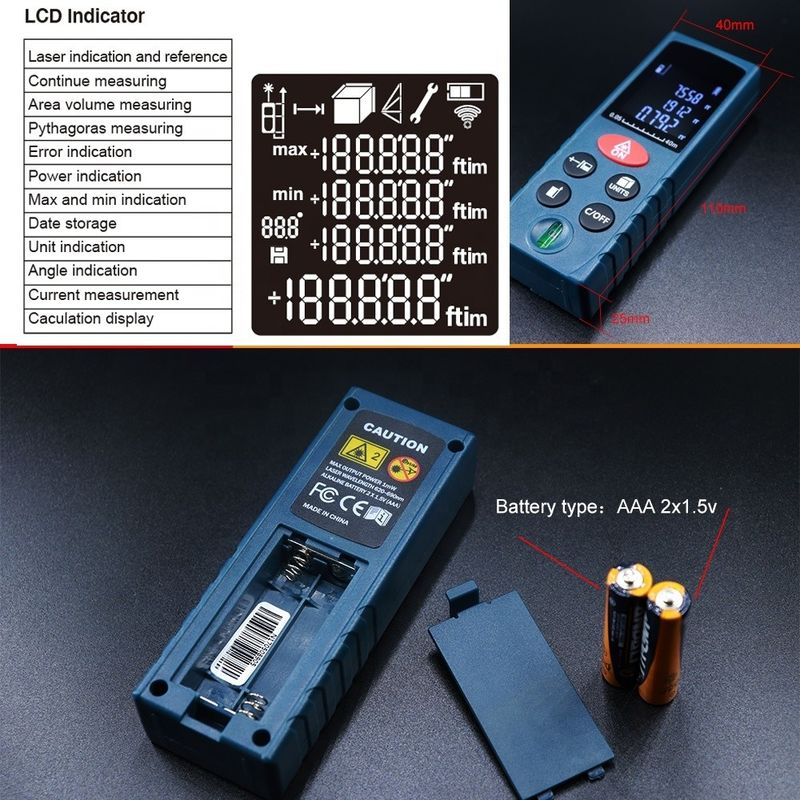 OEM ODM มินิมือถือเลเซอร์ระยะเมตร เครื่องมือการวัด อิเล็กทรอนิกส์ Ruler ดิจิตอลเลเซอร์ Range Finder สําหรับขาย