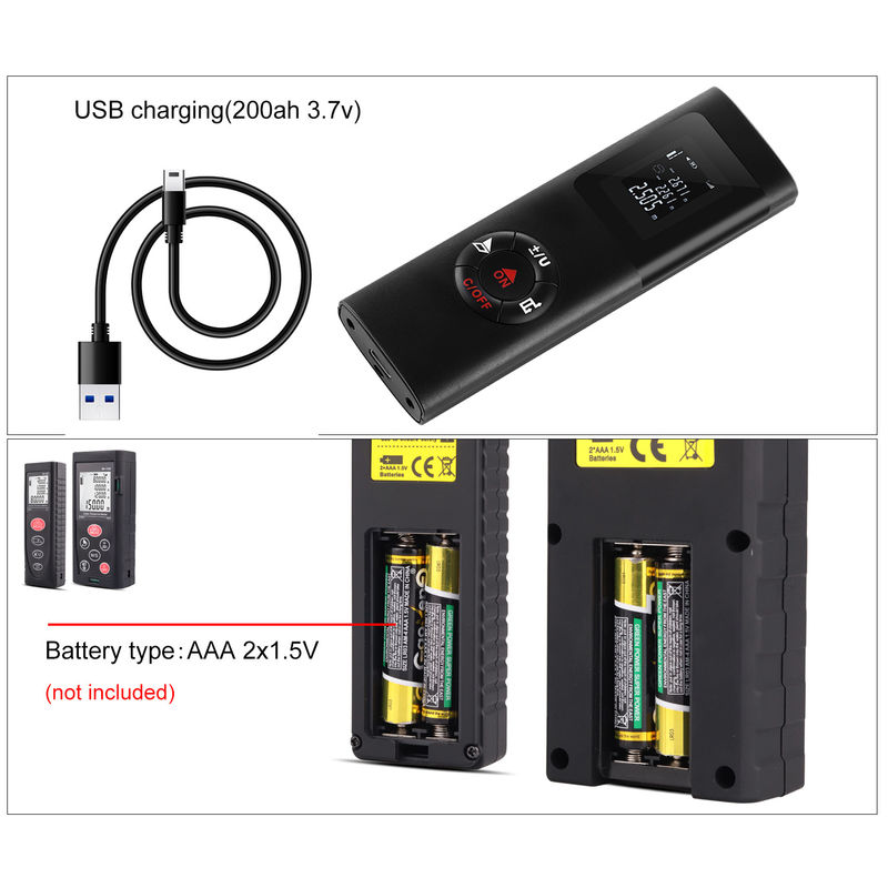 40m 100m OEM ODM มินิ พกพา ดิจิตอล Rangefinder อินฟราเรด เลเซอร์ ระยะเมตรไฟฟ้าเลเซอร์ Rangefinder