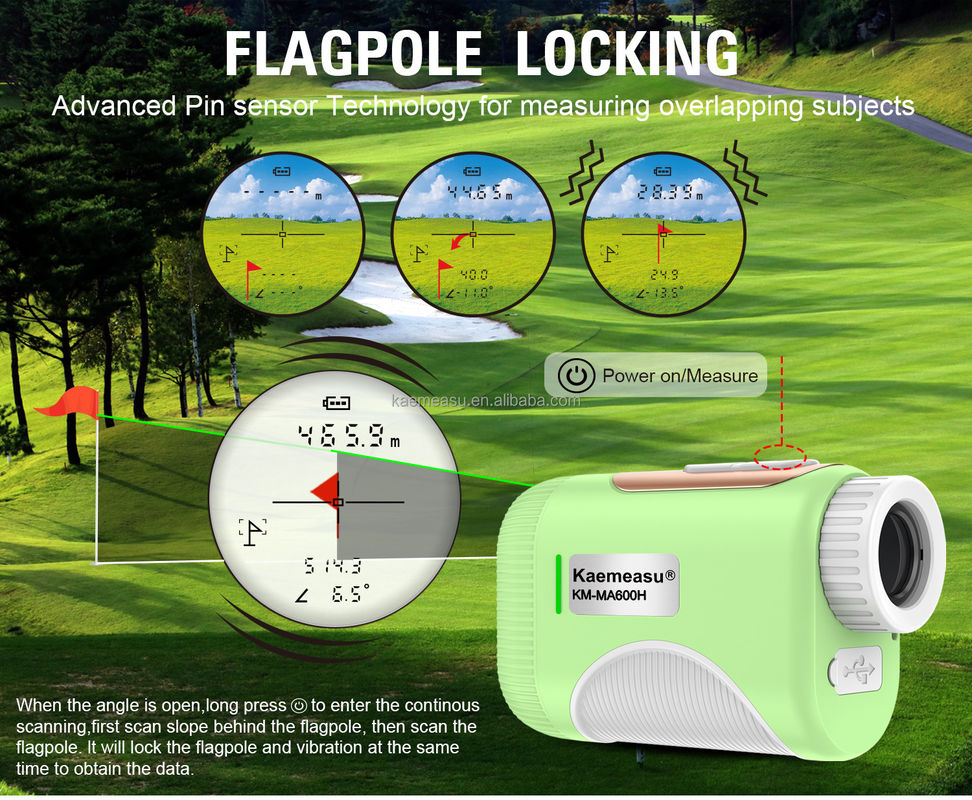 OEM 1200m Golf Slope Scope Laser Distance Meter Telescope เกรดอุตสาหกรรม กอล์ฟ เลเซอร์เครื่องวัดระยะ สีเขียว