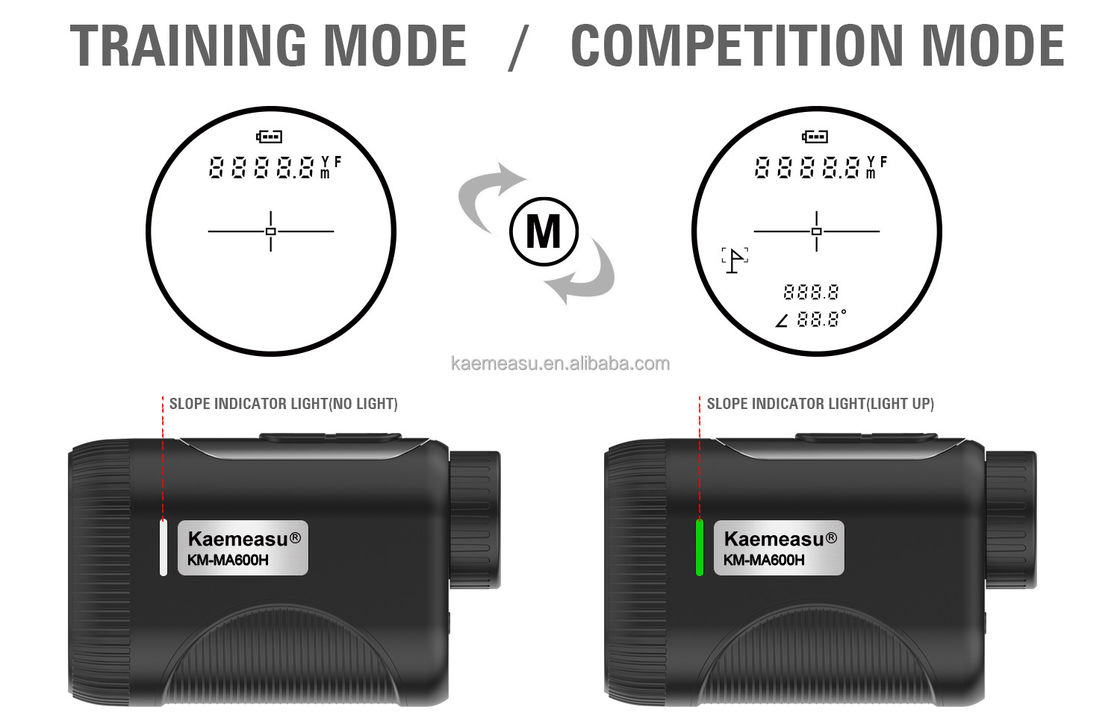 OEM 1200m Golf Slope Scope Laser Distance Meter Telescope เกรดอุตสาหกรรม กอล์ฟ เลเซอร์เครื่องวัดระยะ สีดํา