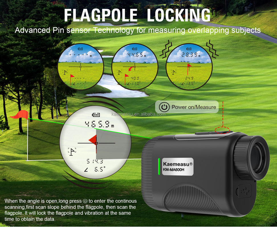 OEM 1200m Golf Slope Scope Laser Distance Meter Telescope เกรดอุตสาหกรรม กอล์ฟ เลเซอร์เครื่องวัดระยะ สีดํา