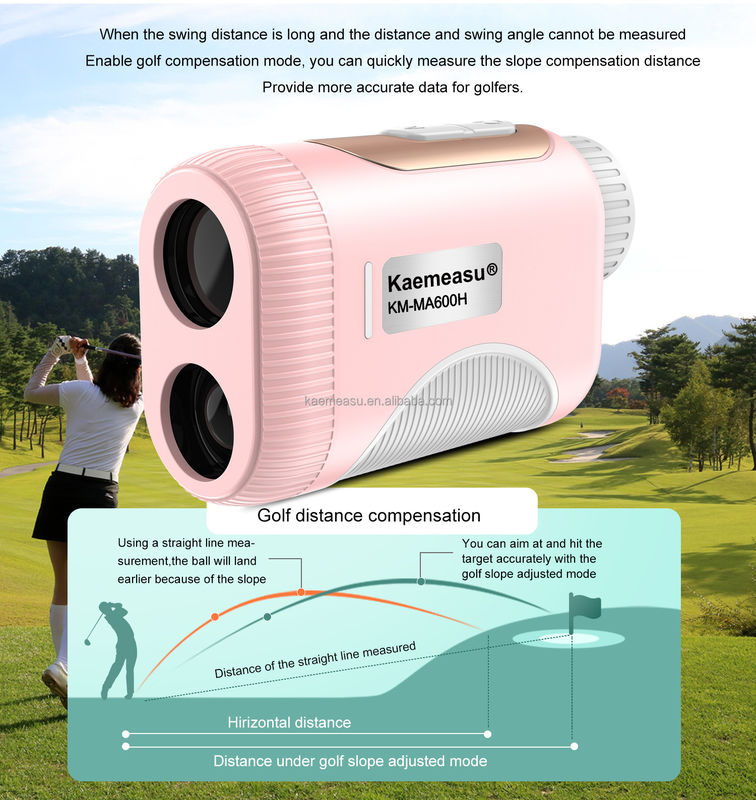 OEM 1000m Golf Slope Scope Laser Distance Meter Golf Laser Rangefinder สีชมพูสําหรับเด็กและผู้หญิง