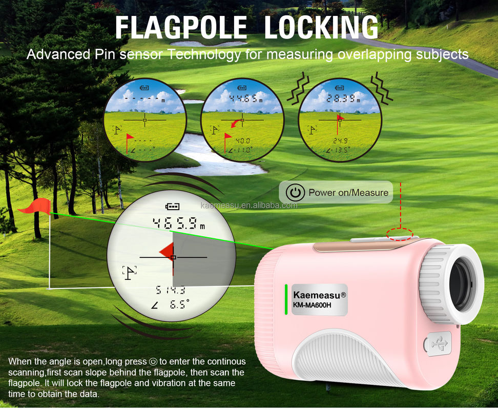 OEM 1000m Golf Slope Scope Laser Distance Meter Golf Laser Rangefinder สีชมพูสําหรับเด็กและผู้หญิง