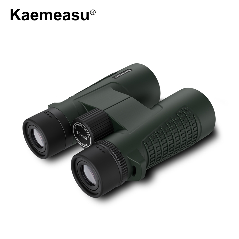 Kaemeasu C Model สีเขียว 10x42 HD มองไกลกันน้ําสําหรับผู้ใหญ่ มองไกลสําหรับการชมนกและการเดินป่า จุลินทรีย์ที่มี BAK4 Prism ร่างเหล็กผสมมะกนีเซียมกันกระแทก มองชัดเจนและสว่าง